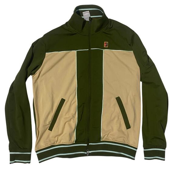 Nike Court Heritage Tennis Jacket Green / Cream / Blue Size Large - Picture 1 of 6